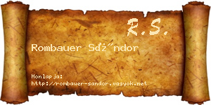 Rombauer Sándor névjegykártya