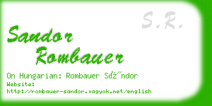 sandor rombauer business card